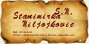 Stanimirka Miljojković vizit kartica